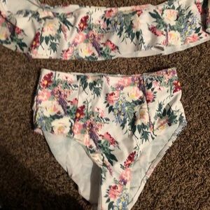 Floral two piece bathing suit